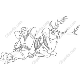 Whimsical Character and Reindeer