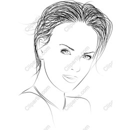 Sophisticated Woman's Face Line Art