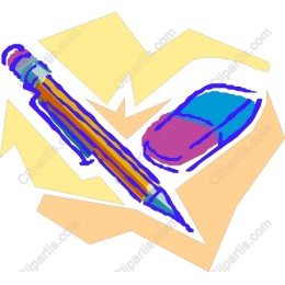 Colorful Pencil and Eraser