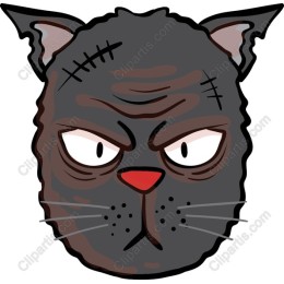Whimsical Black Cat Face