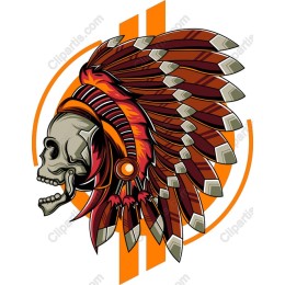 Fierce Native American Skull