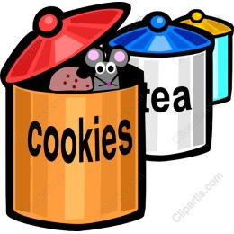 Whimsical Storage Bins with Cookies and Tea