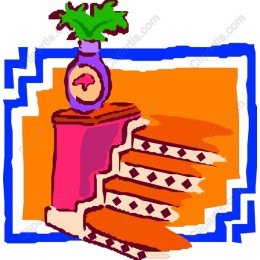 Stylized Staircase with Vase