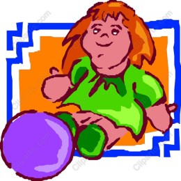 Cheerful Child Playing with Ball