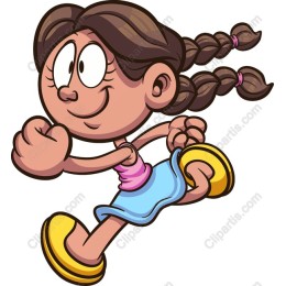 Joyful Running Girl