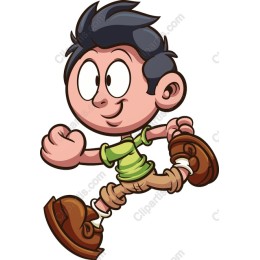 Cheerful Young Boy in Motion
