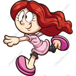 Cheerful Cartoon Girl