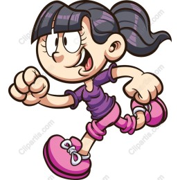 Energetic Girl Jogging