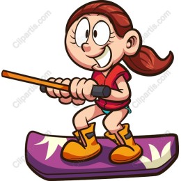 Vibrant Girl Wakeboarding