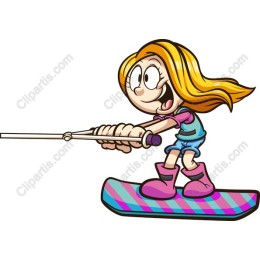Cheerful Wakeboarding Girl