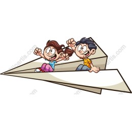 Adventure Awaits: Children on a Paper Airplane