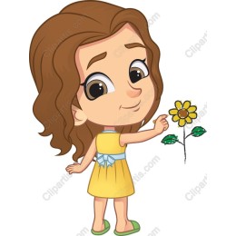 Cheerful Girl with Flower