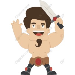 Muscular Hero with Sword