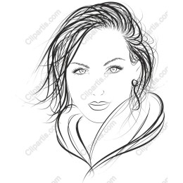 Elegant Woman Line Art