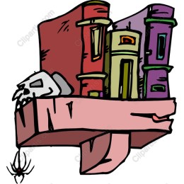 Whimsical Bookshelf with Skull