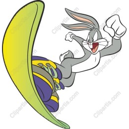 Playful Snowboarding Rabbit