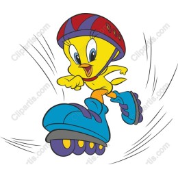 Vibrant Roller-Skating Bird