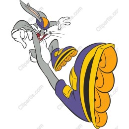 Dynamic Cartoon Character on Roller Skates