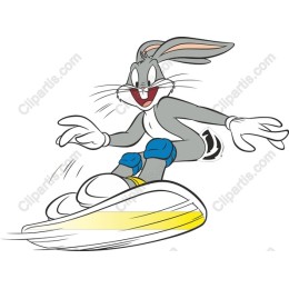 Cheerful Snowboarding Rabbit