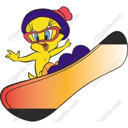 Playful Snowboarding Bird