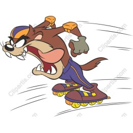 Vibrant Roller Skating Character