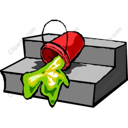 Spilled Green Paint Bucket