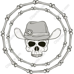 Cowboy Skull with Bone Ring