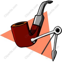 Classic Tobacco Pipe and Drafting Compass