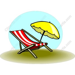 Beach Lounger and Umbrella