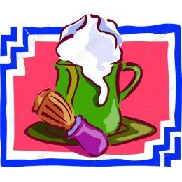Whimsical Green Mug with Whipped Cream