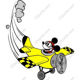 Cheerful Pilot Mouse in Yellow Biplane