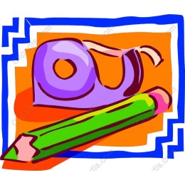 Vibrant Measuring Tape and Pencil