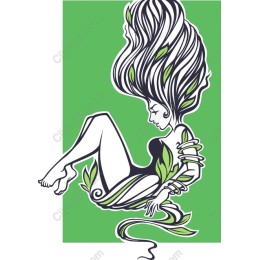 Nature's Embrace: of a Feminine Figure Entwined with Vines