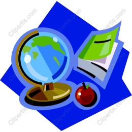 Educational: Globe, Book, and Apple