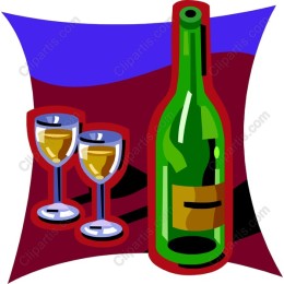 Vibrant Wine Bottle and Glasses