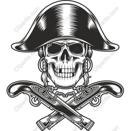 Pirate Skull and Crossed Pistols