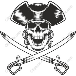 Pirate Skull with Crossed Cutlasses
