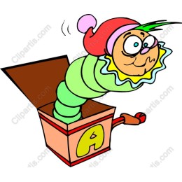 Whimsical Clown Worm Jack-in-the-Box