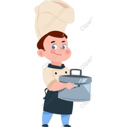 Cheerful Chef with Cooking Pot