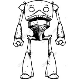 Quirky Hand-Drawn Robot Character