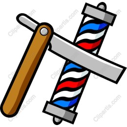 Vintage Barber Razor & Pole
