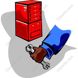 Handyman: Wrench and Red Filing Cabinet