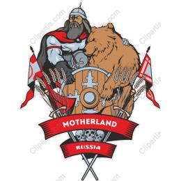 Motherland Russia Warrior and Bear