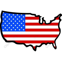 United States Map with Flag