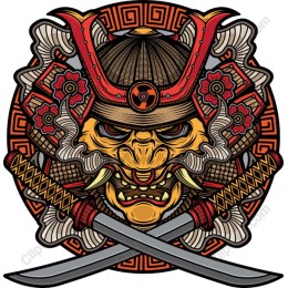 Samurai Skull Art - Fierce Samurai