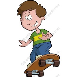 Cheerful Cartoon Skateboarder