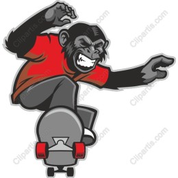 Energetic Skateboarding Monkey