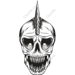 Intricate Skull with Horn - and