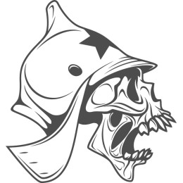 Vintage Skull in Helmet