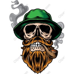 Edgy Skull with Green Hat